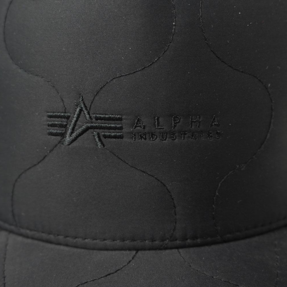Cappello nero Alpha Industries - Modello OLS Quilted trapuntato - logo