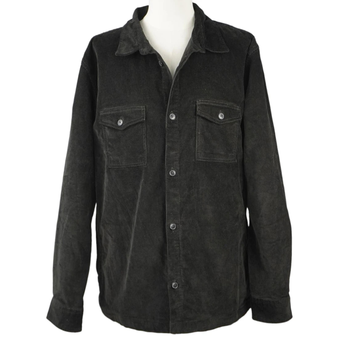 Overshirt uomo Barbour - Giacca camicia a maniche lunghe vista frontale - Colore nero