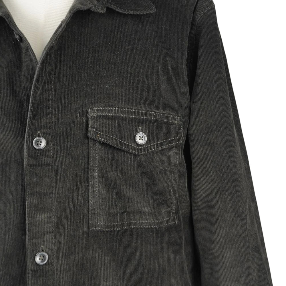 Overshirt uomo Barbour - Giacca camicia a maniche lunghe vista frontale - Colore nero