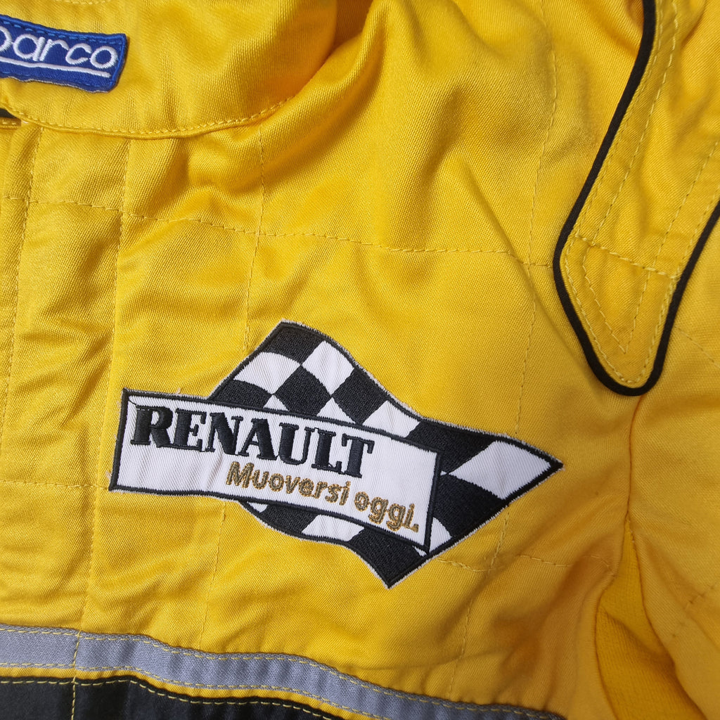  Patch con logo Renault e scritta Muoversi oggi su bandiera a scacchi.