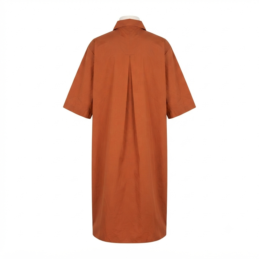 abito-camicia-chemisier-gai-mattiolo-ruggine-stile-impero-piega-retro-bottone