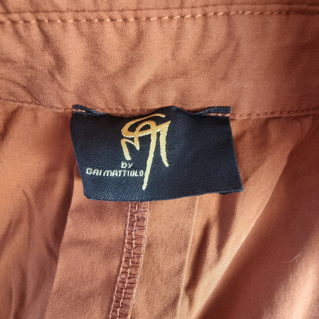 abito-camicia-chemisier-gai-mattiolo-ruggine-stile-impero-piega-retro-bottone