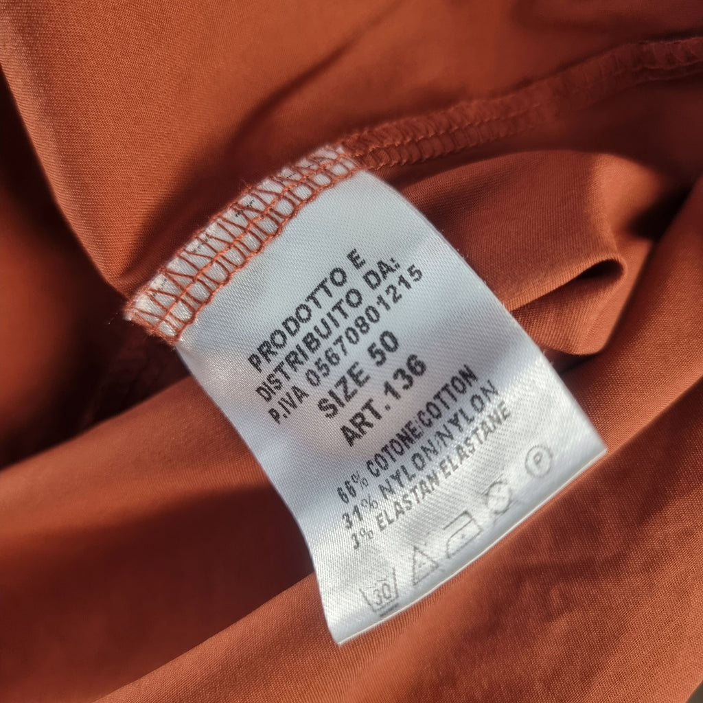 abito-camicia-chemisier-gai-mattiolo-ruggine-stile-impero-piega-retro-bottone