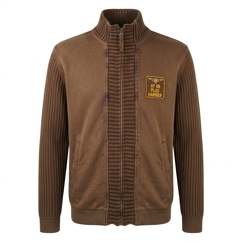 aviazione-navale-cardigan-felpa-zip-marrone-xl