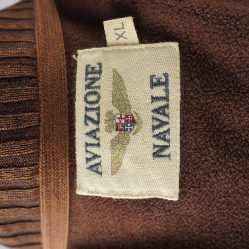 aviazione-navale-cardigan-felpa-zip-marrone-xl