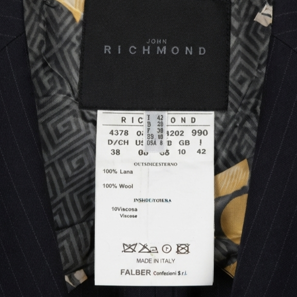 blazer-sartoriale-gessato-nero-john-richmond-pura-lana-fodera-jacquard-sfiancato