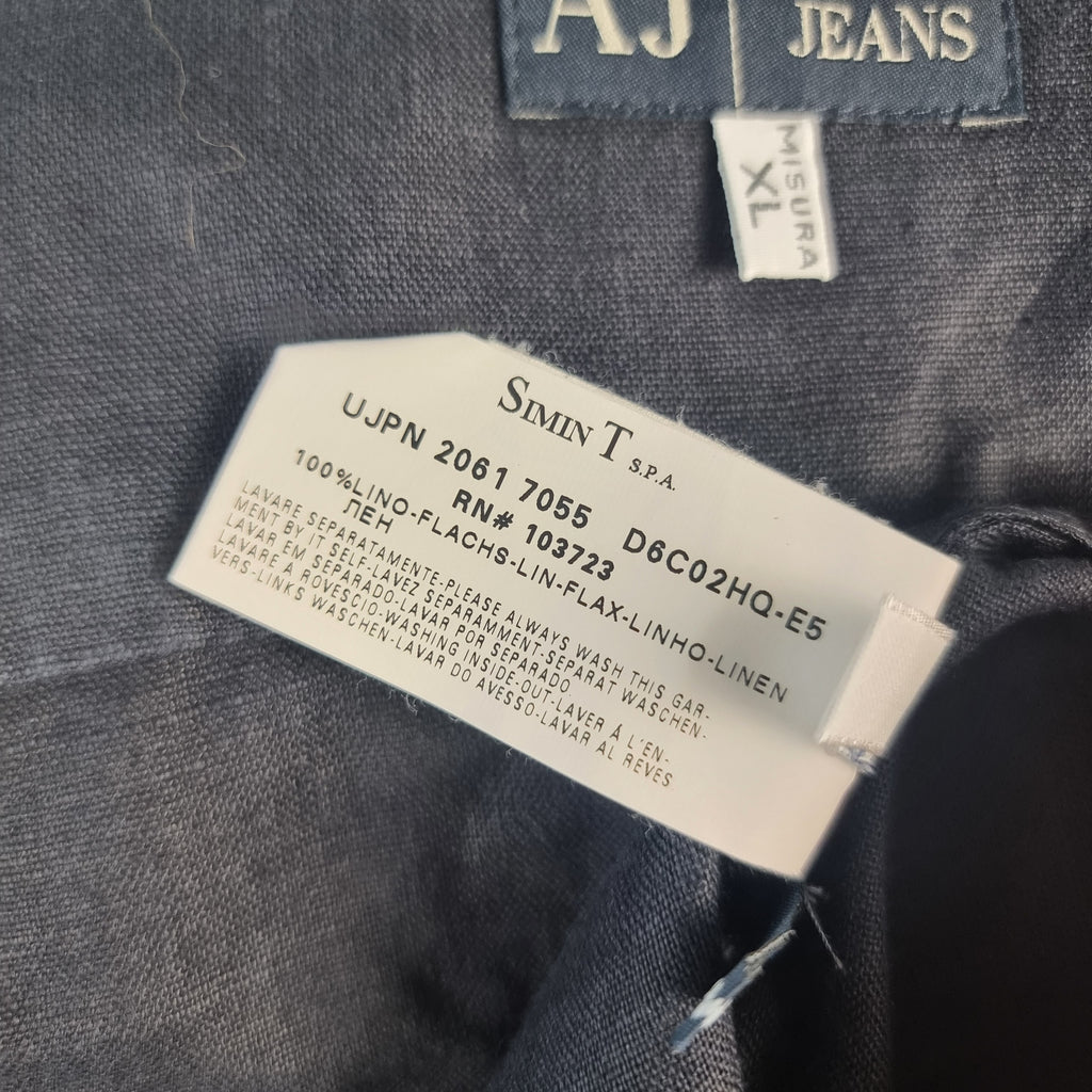 camicia-lino-antracite-armani-jeans-vintage