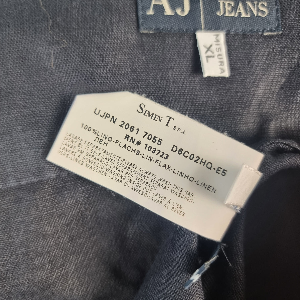 camicia-lino-antracite-armani-jeans-vintage