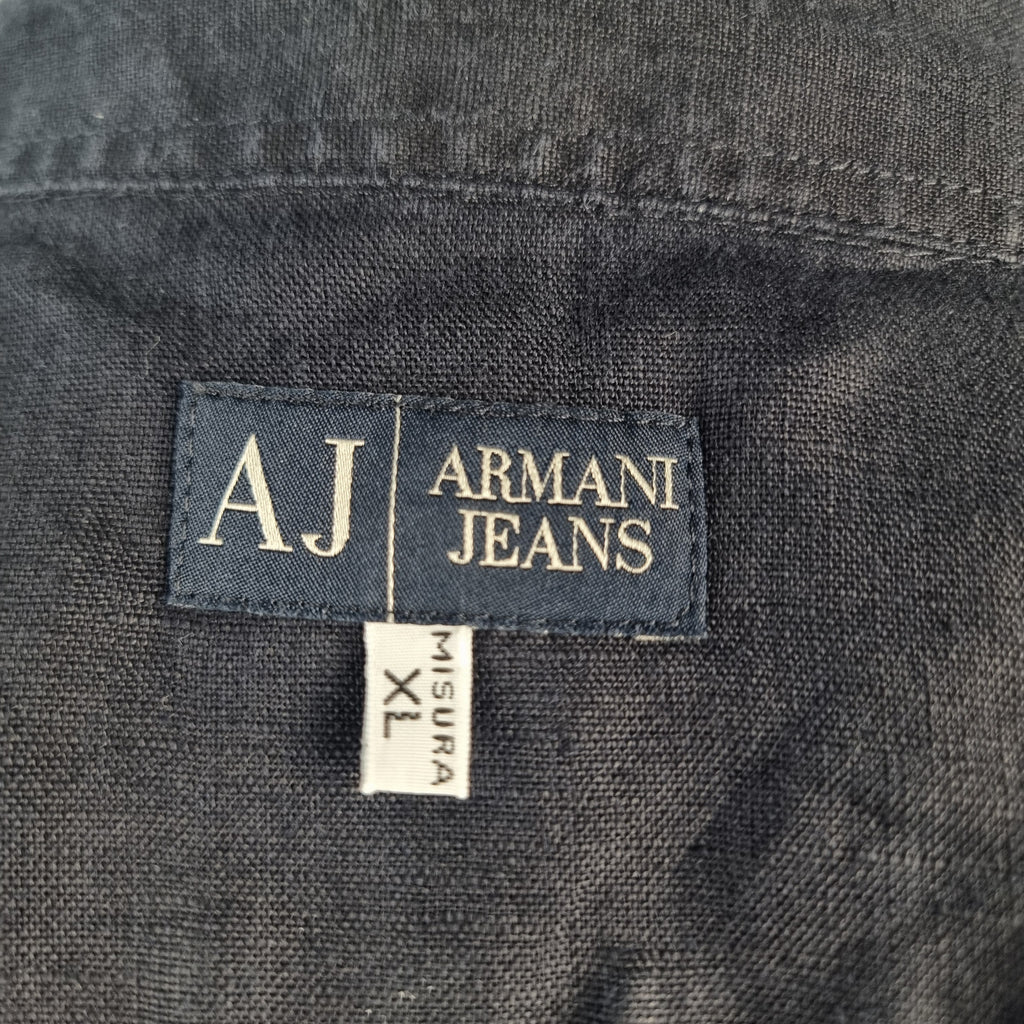 camicia-lino-nero-armani-jeans-vintage