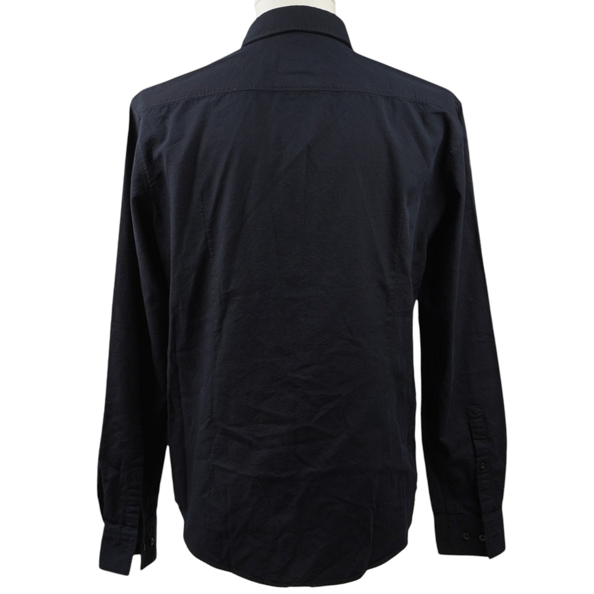 Camicia slim fit nera HUGO by HUGO BOSS in 100% cotone, vista posteriore completa.