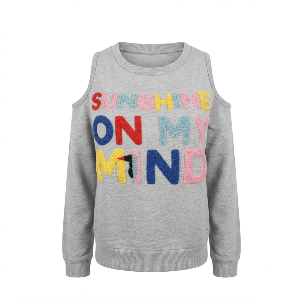 felpa-grigia-melange-trussardi-jeans-spalle-scoperte-cold-shoulder-ricamo-spugna-scritta-colorata