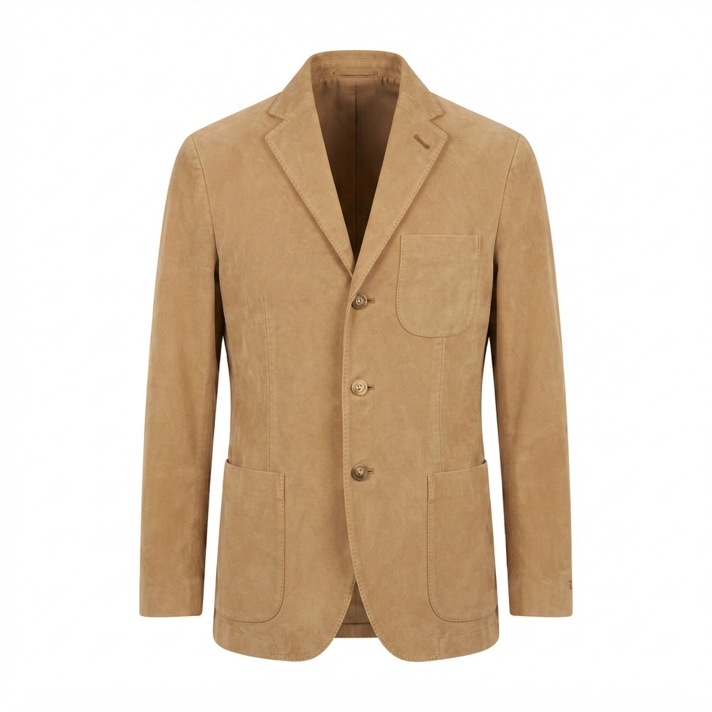 Giacca monopetto uomo Polo Ralph Lauren modello Grant Soft color cammello con tasche a toppa vista frontale