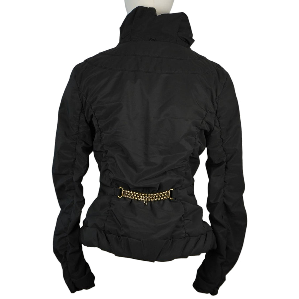 giubbino-tecnico-nero-roberto-cavalli-vintage-dettaglio-asole-scollo-catenella