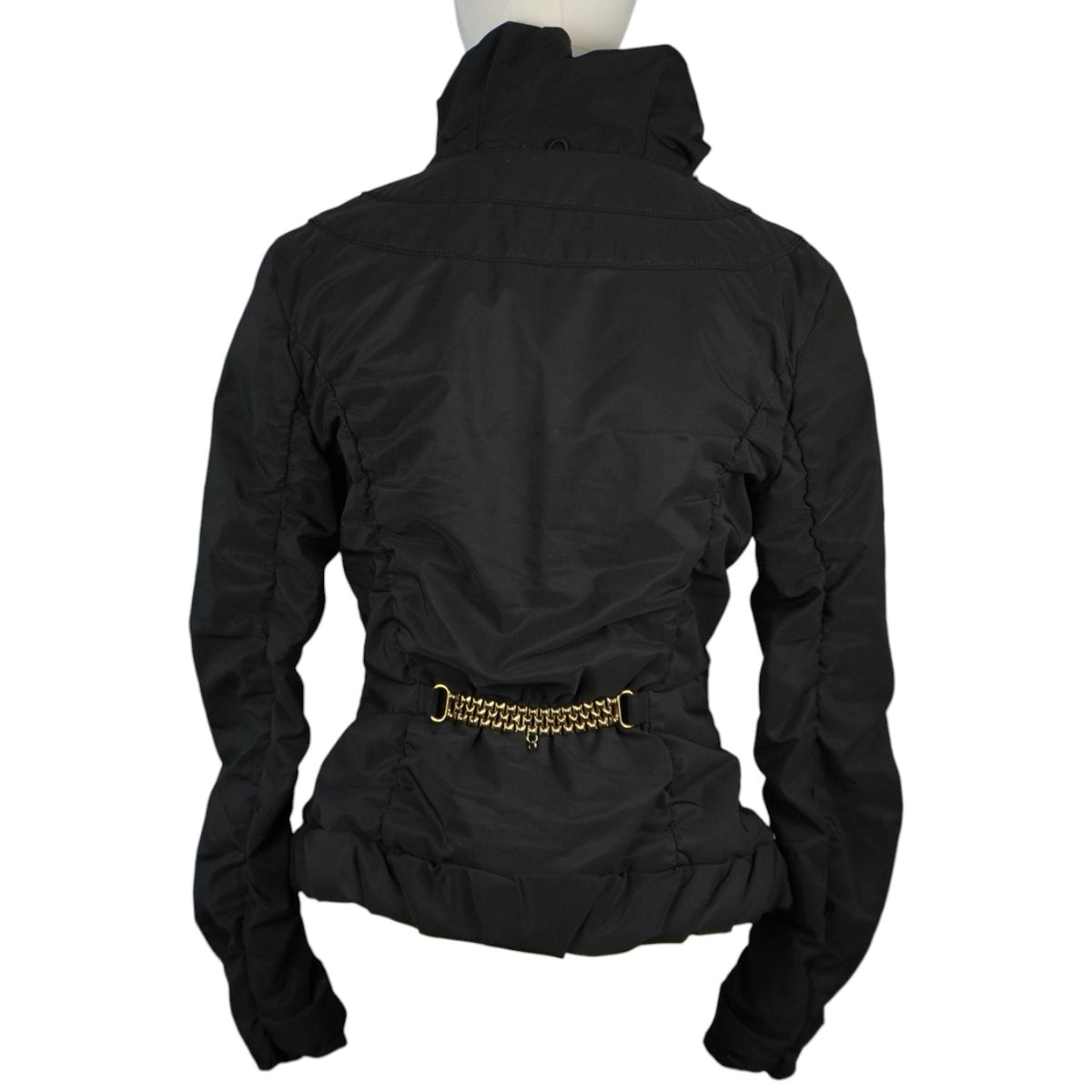giubbino-tecnico-nero-roberto-cavalli-vintage-dettaglio-asole-scollo-catenella