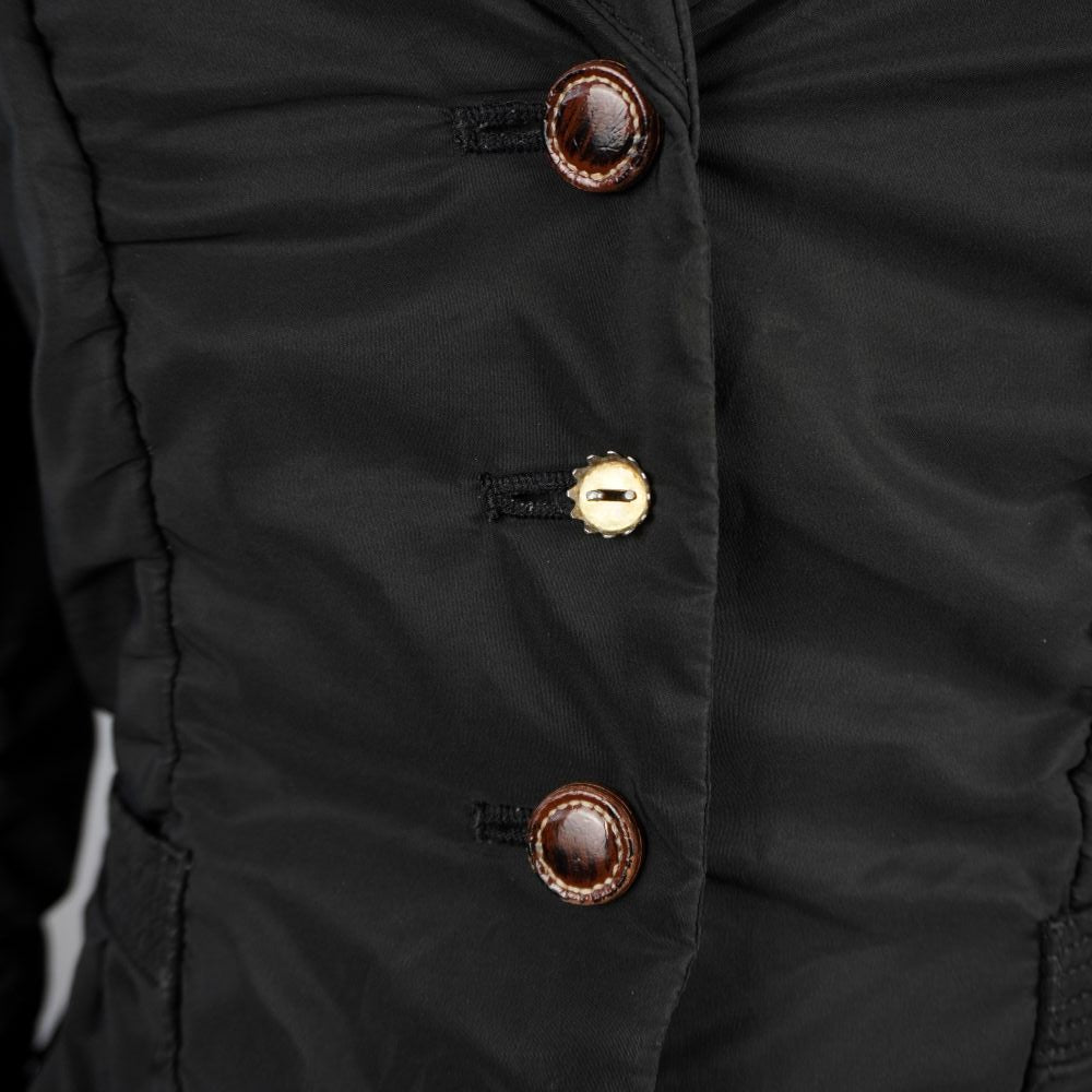 giubbino-tecnico-nero-roberto-cavalli-vintage-dettaglio-asole-scollo-catenella