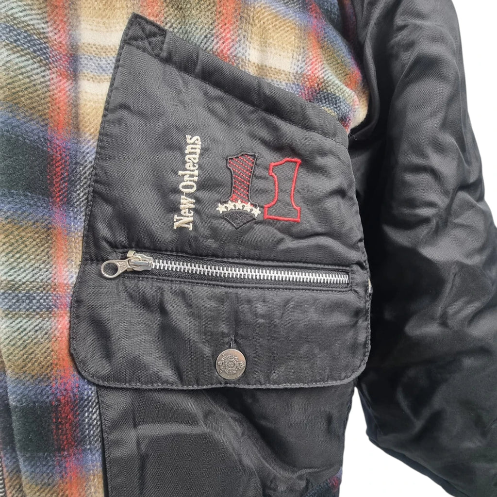 giubbotto-bomber-vintage-uomo-bm-nero-inserto-tartan-quadri-cappuccio