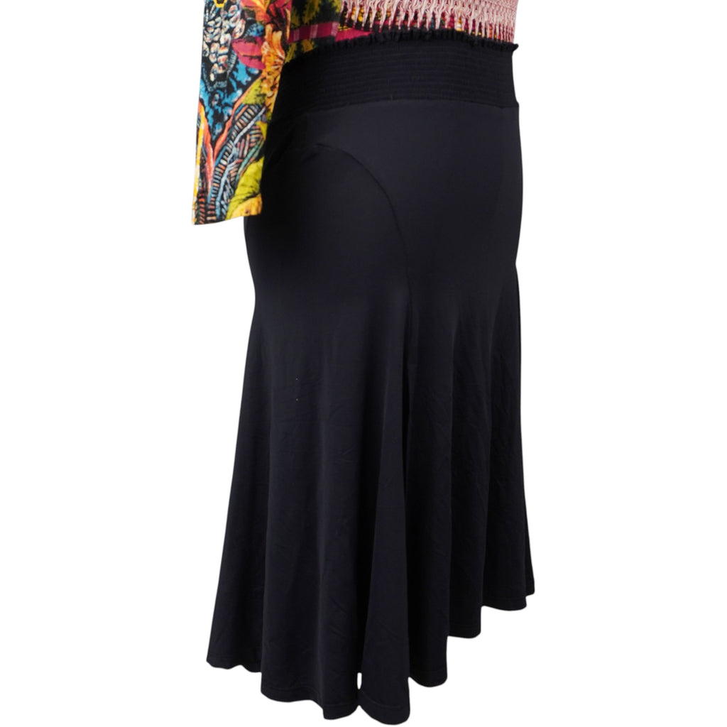 gonna-midi-nera-just-cavalli-vintage-vita-alta-fascione-elastico-arricciato-spacco-dietro