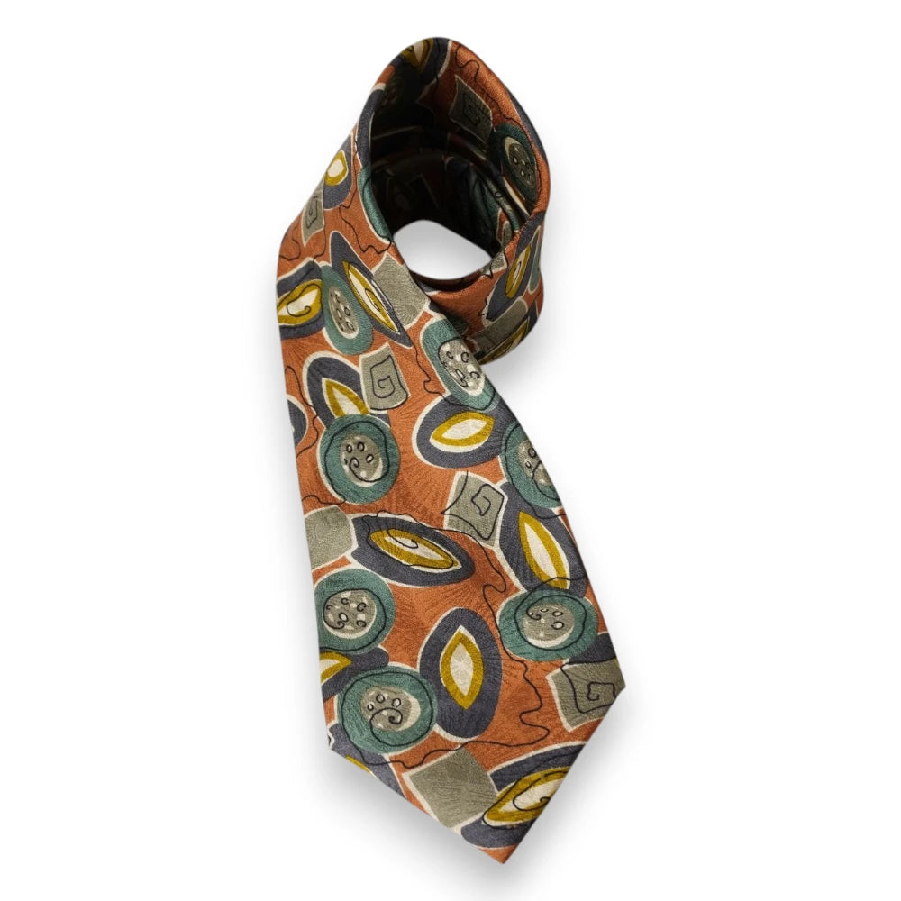 karl-lagerfeld-cravatta-vintage-seta-arancione-ruggine