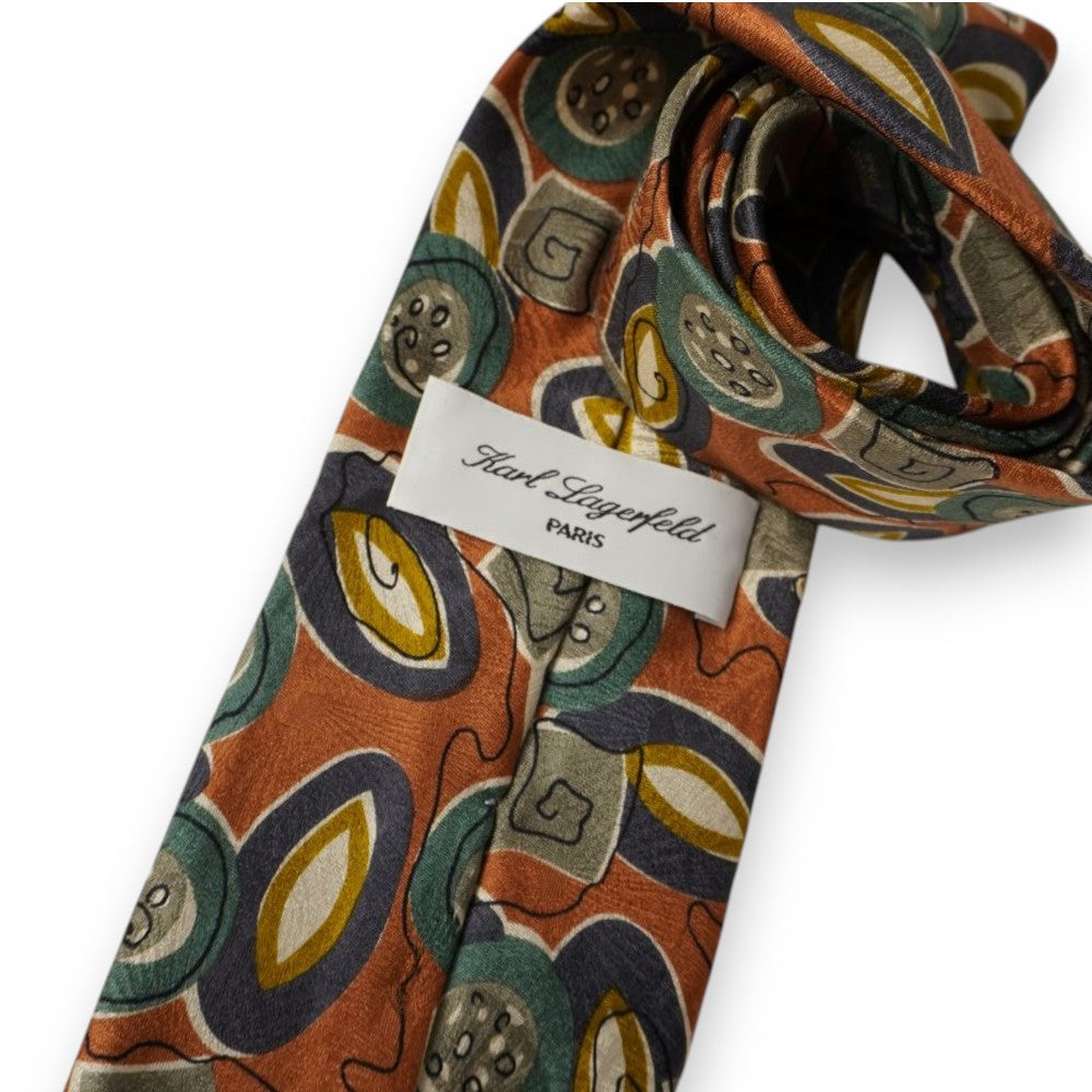 karl-lagerfeld-cravatta-vintage-seta-arancione-ruggine