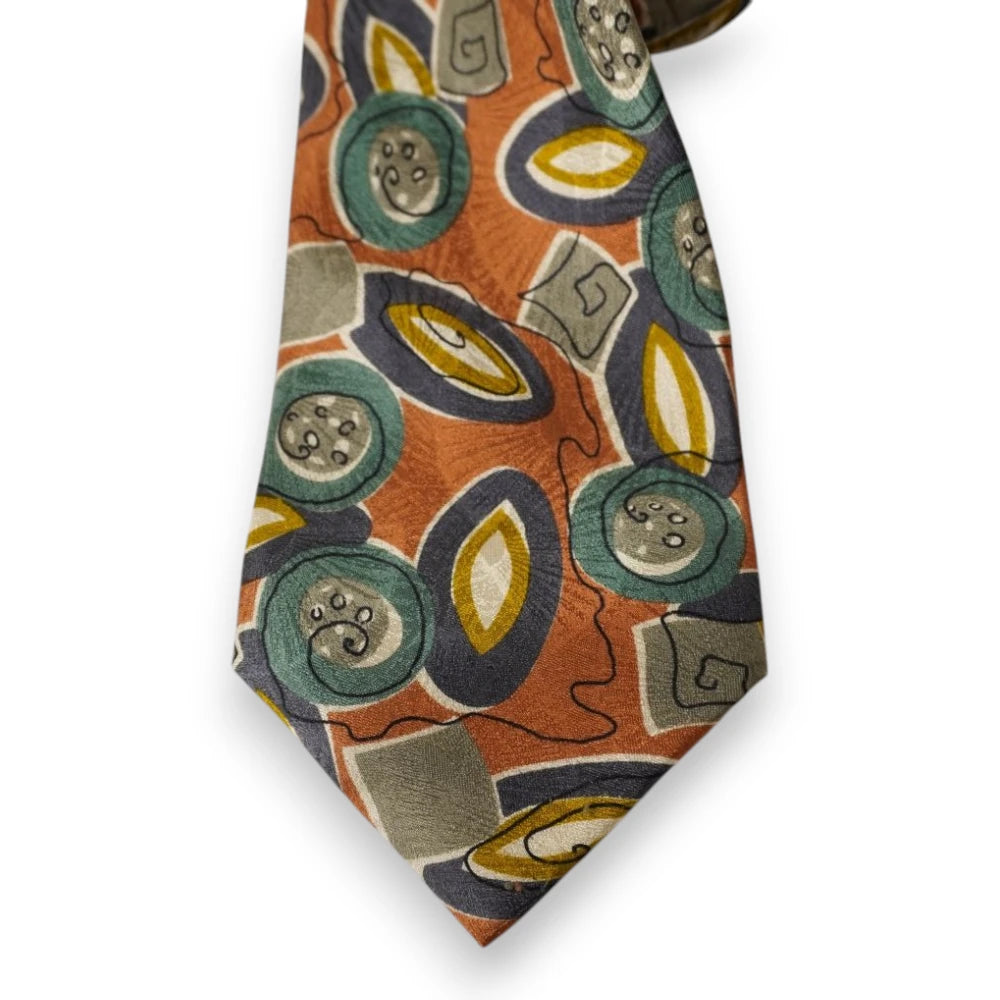 karl-lagerfeld-cravatta-vintage-seta-arancione-ruggine
