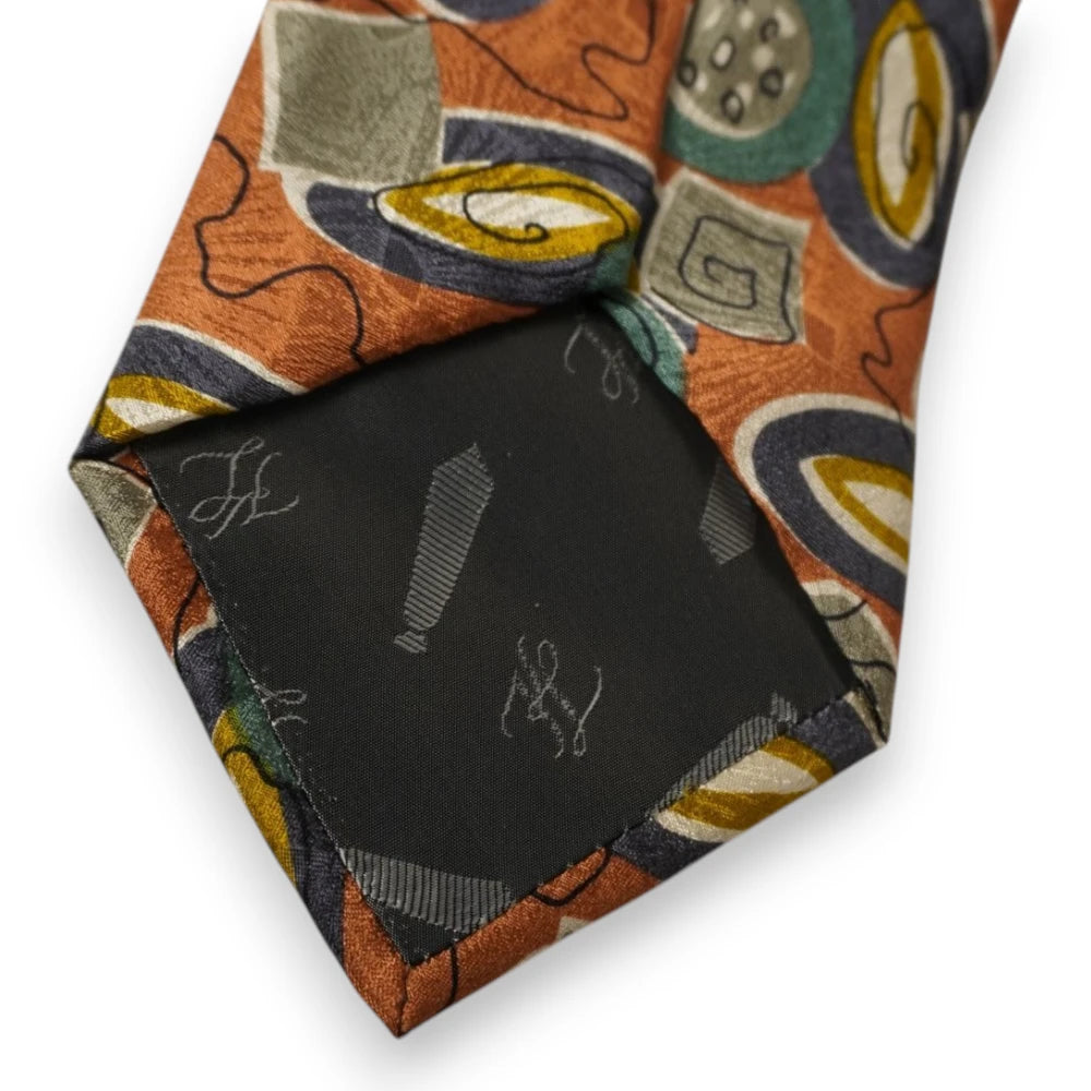 karl-lagerfeld-cravatta-vintage-seta-arancione-ruggine
