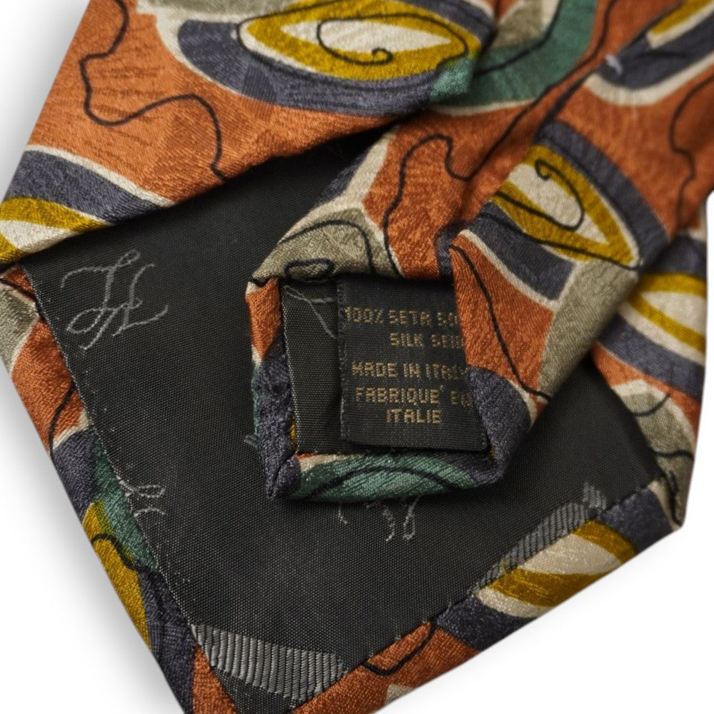 karl-lagerfeld-cravatta-vintage-seta-arancione-ruggine