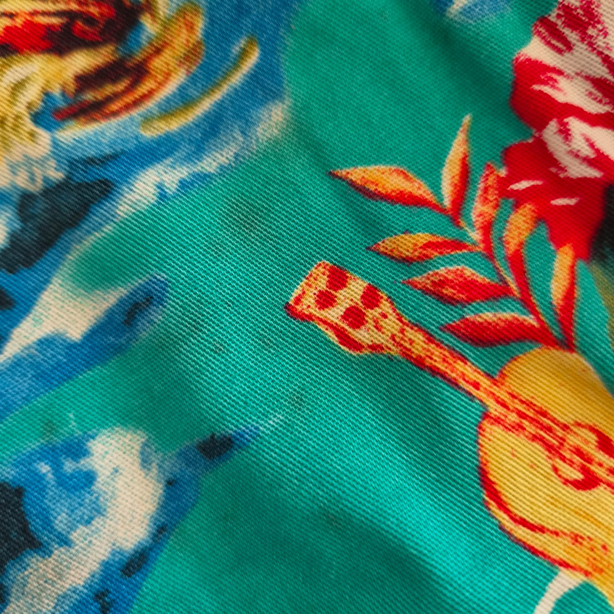 minigonna-vintage-dg-dolce-gabbana-beachwear-stampa-hawaii-azzurro-verde-fiori-ibisco