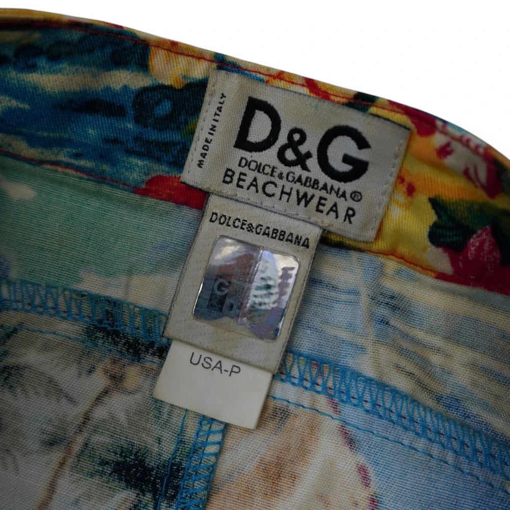 minigonna-vintage-dg-dolce-gabbana-beachwear-stampa-hawaii-azzurro-verde-fiori-ibisco