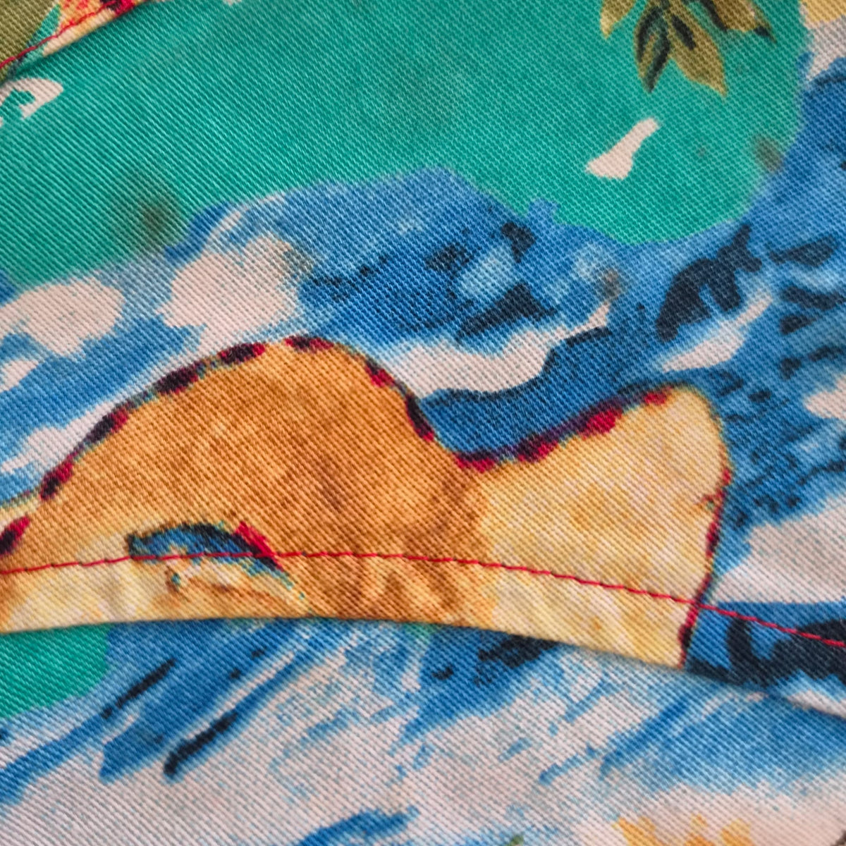 minigonna-vintage-dg-dolce-gabbana-beachwear-stampa-hawaii-azzurro-verde-fiori-ibisco