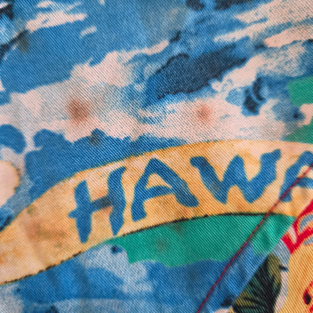 minigonna-vintage-dg-dolce-gabbana-beachwear-stampa-hawaii-azzurro-verde-fiori-ibisco
