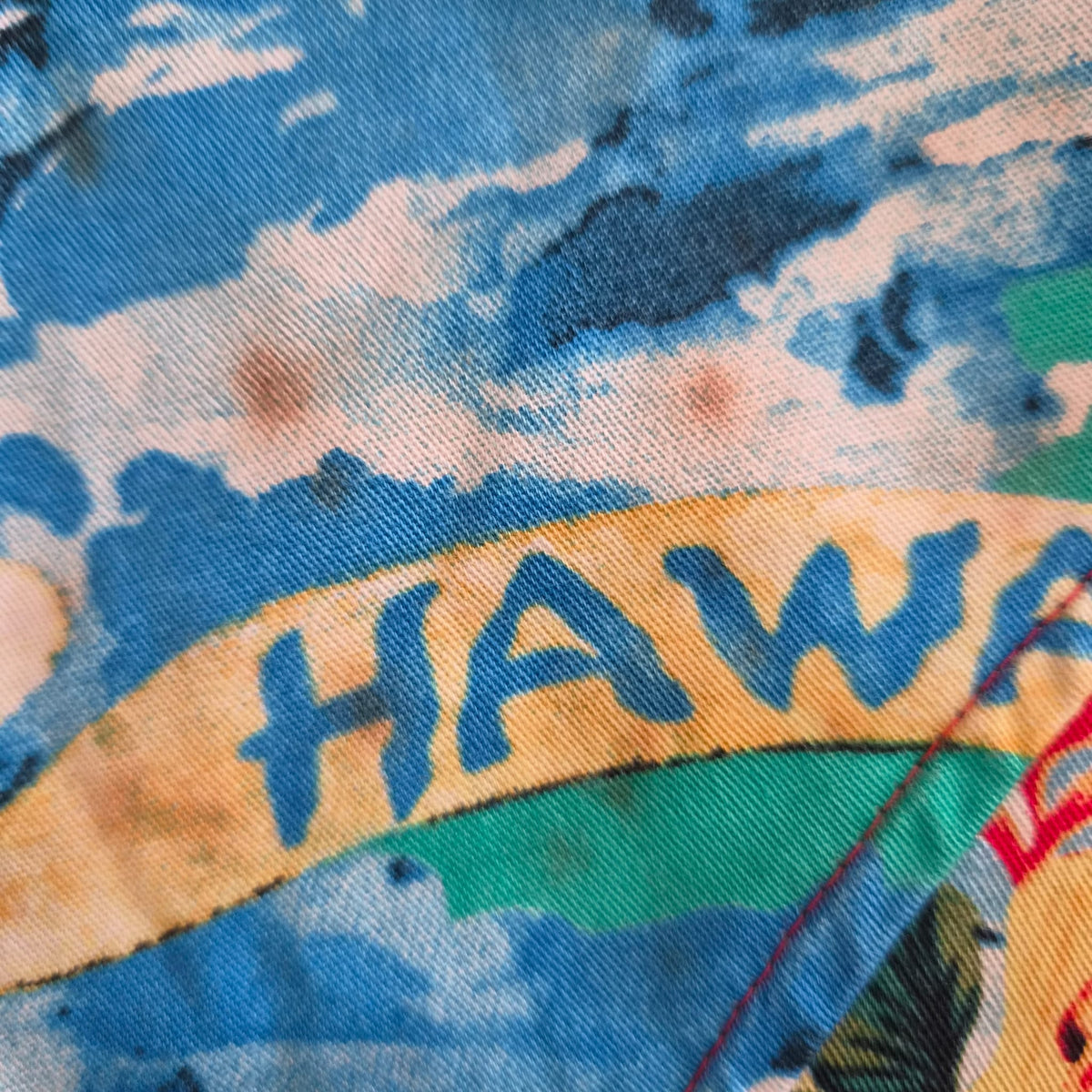 minigonna-vintage-dg-dolce-gabbana-beachwear-stampa-hawaii-azzurro-verde-fiori-ibisco