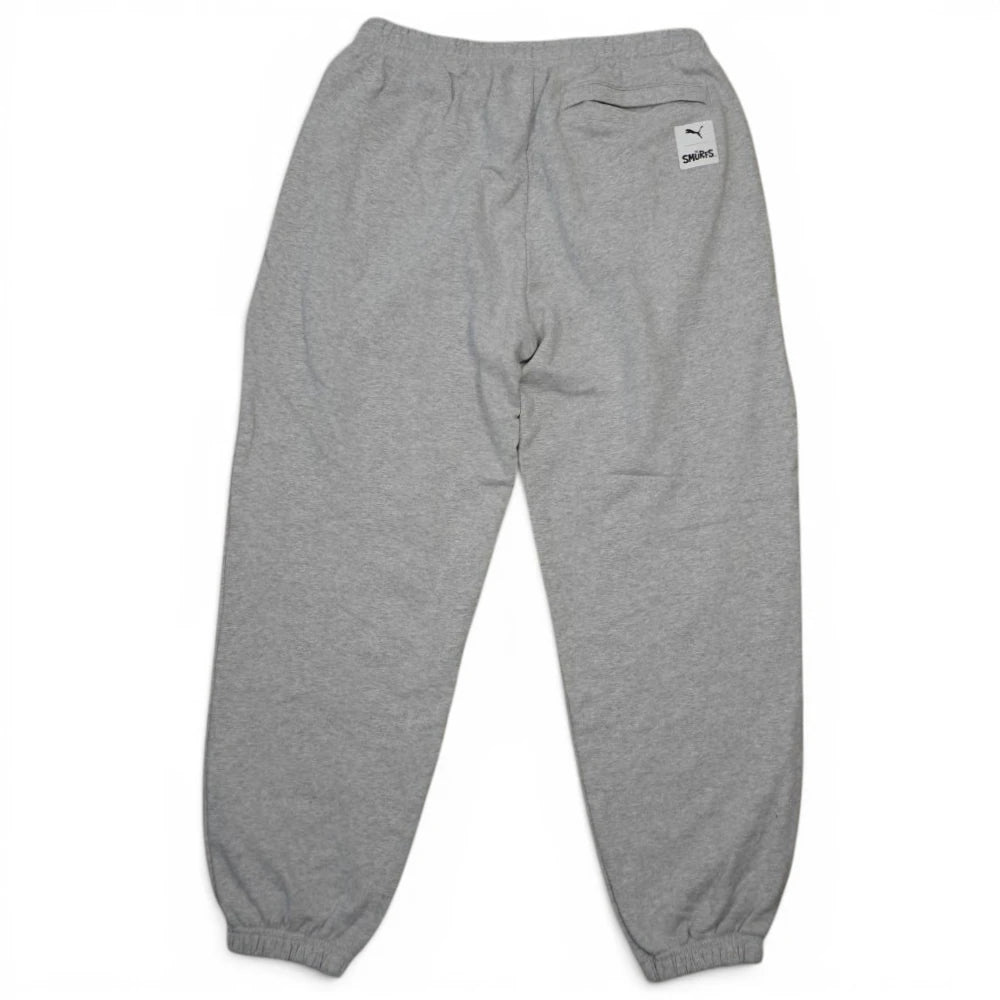 pantaloni-tuta-jogger-grigio-melange-puma-x-the-smurfs-i-puffi-ricami-personaggi-tasca-dietro